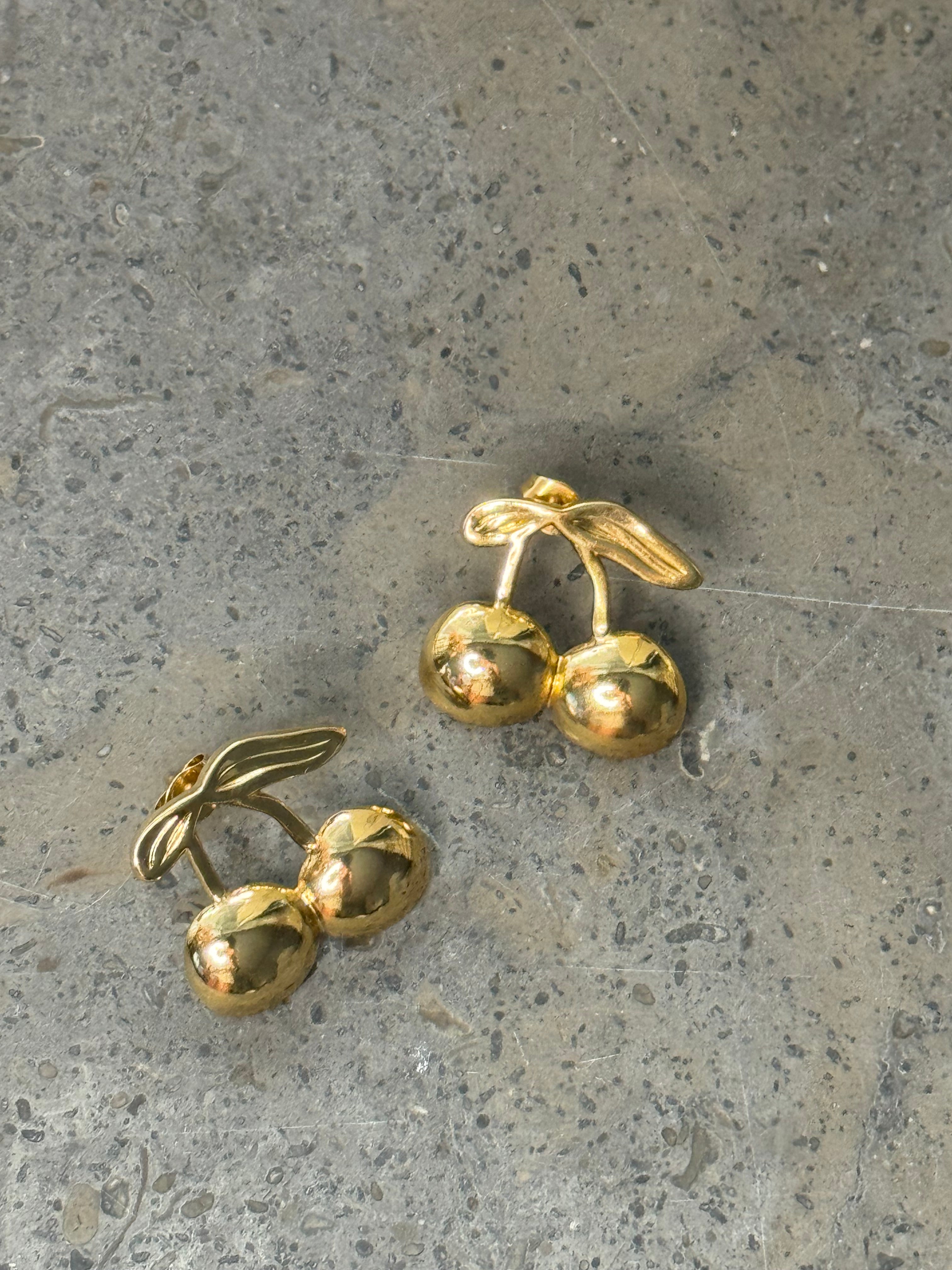 Cherry Golden Earrings