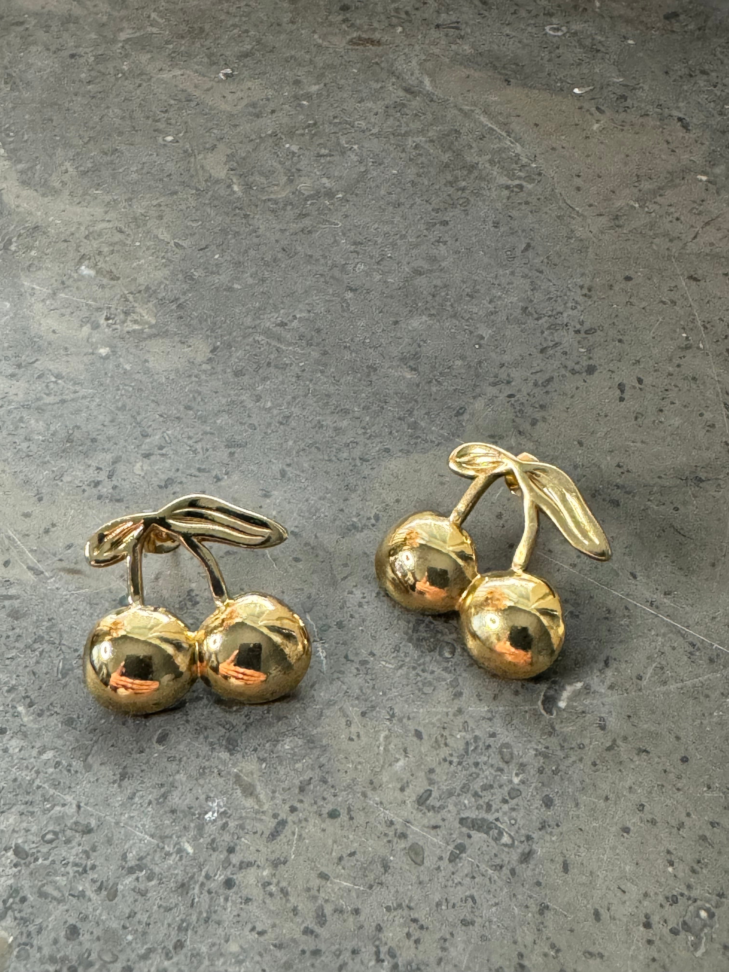 Cherry Golden Earrings