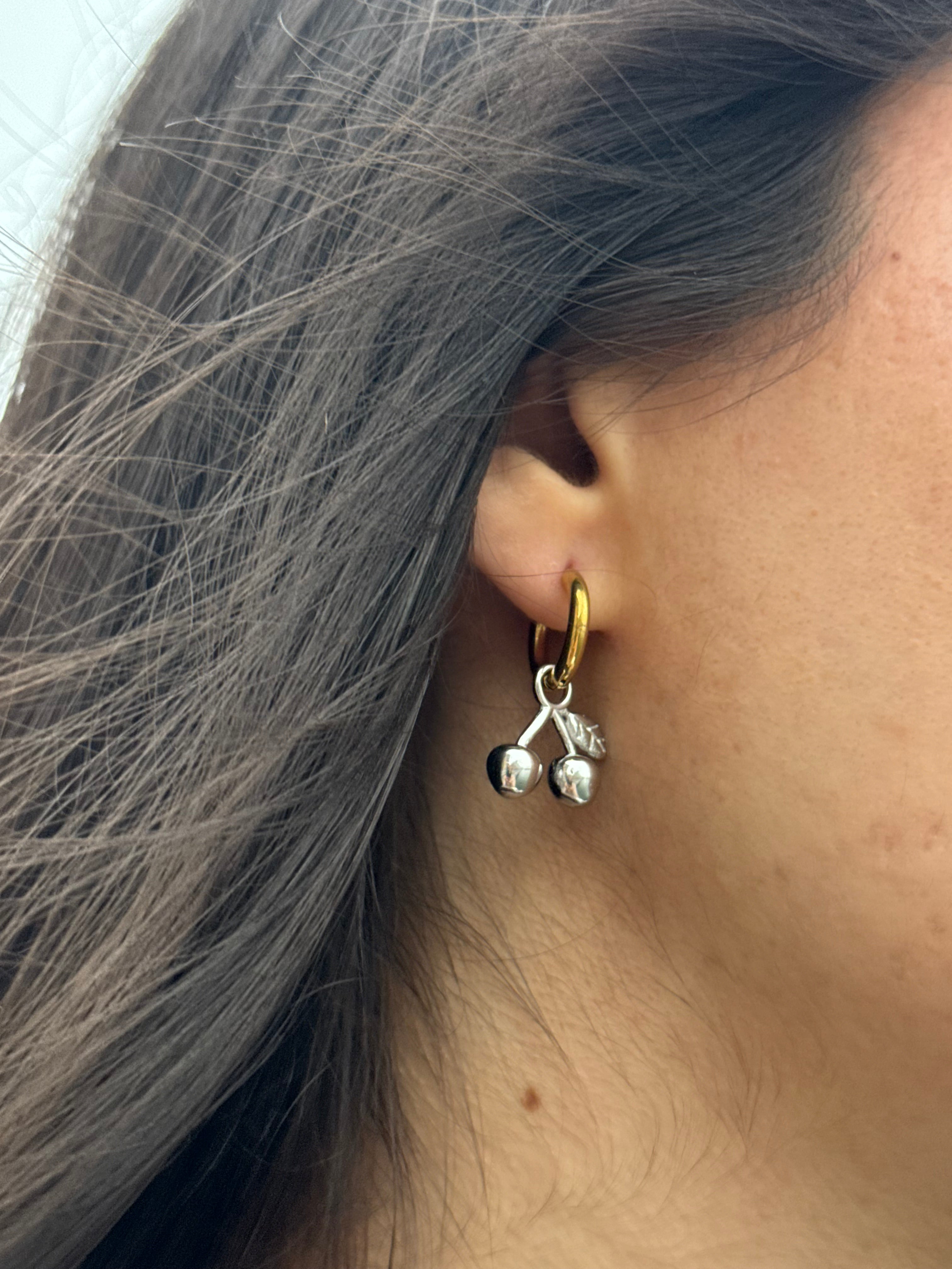 Cherry Silver Earrings