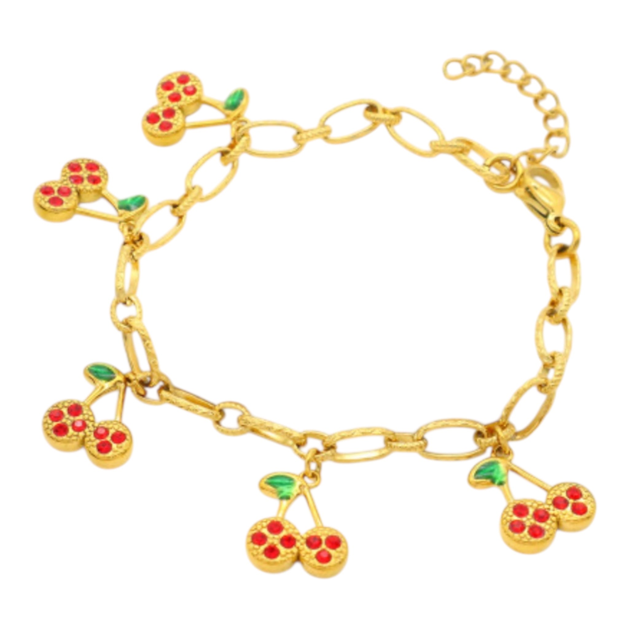 Sparkling Cherry Bracelet