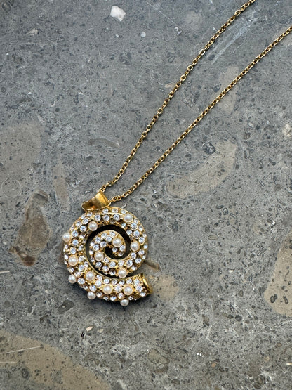 Looped Pearl Golden Necklace