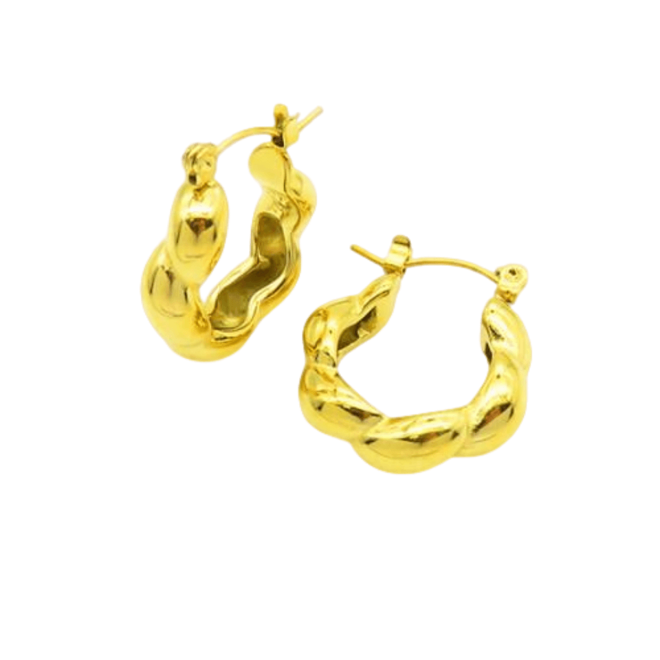 Twirl Golden Earrings