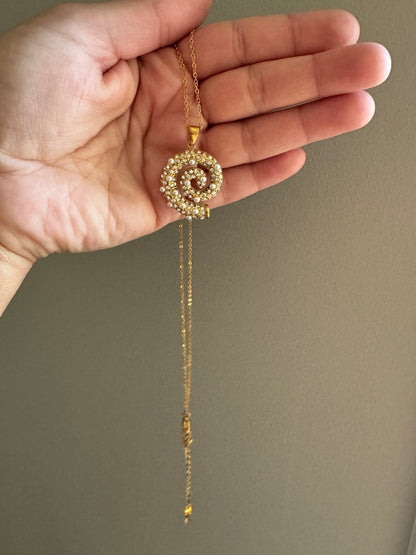 Looped Pearl Golden Necklace