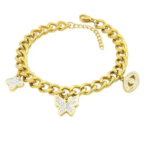 Butterfly X Eye Golden Bracelet