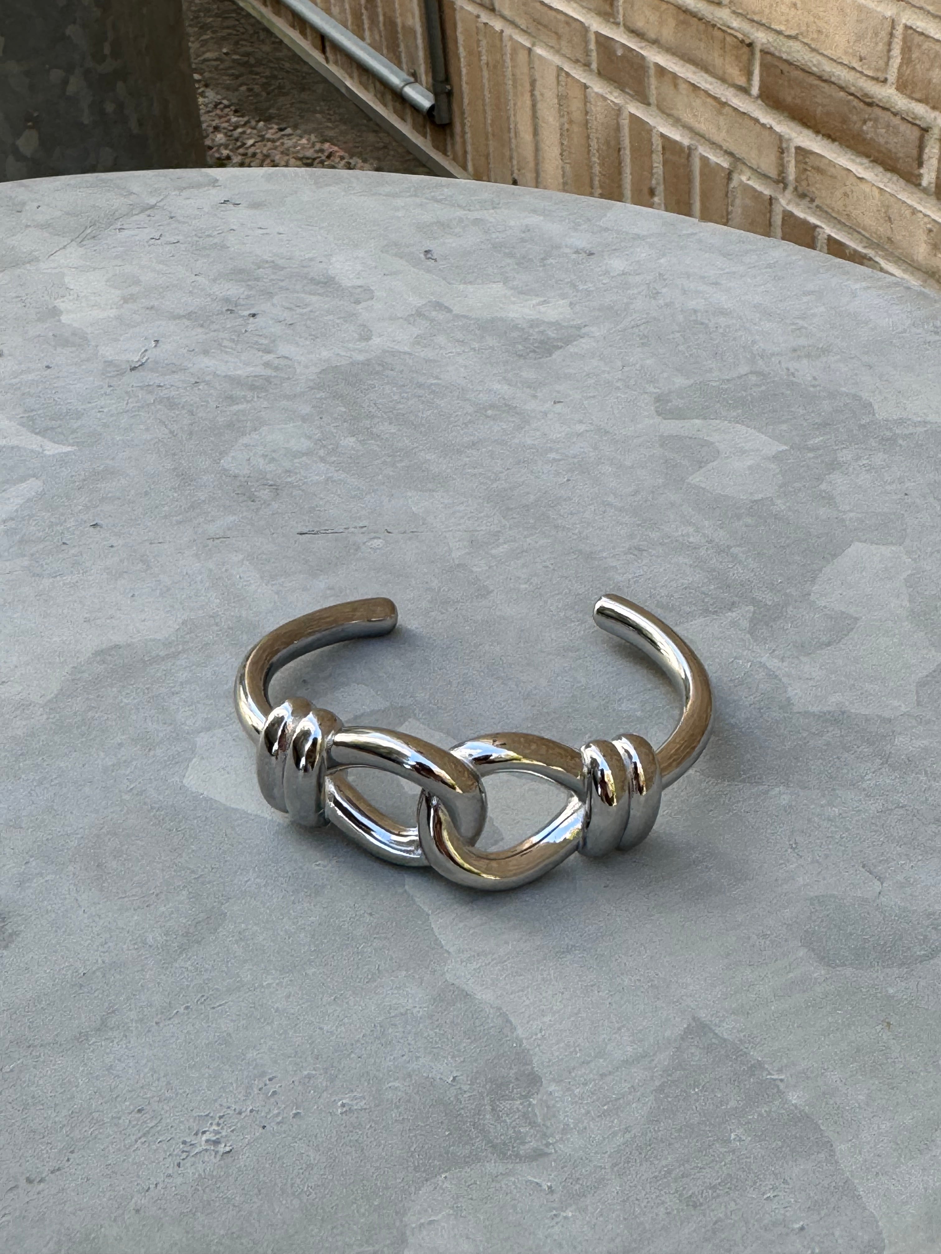 Rope Silver Bangle