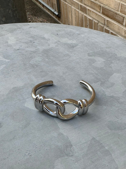 Rope Silver Bangle
