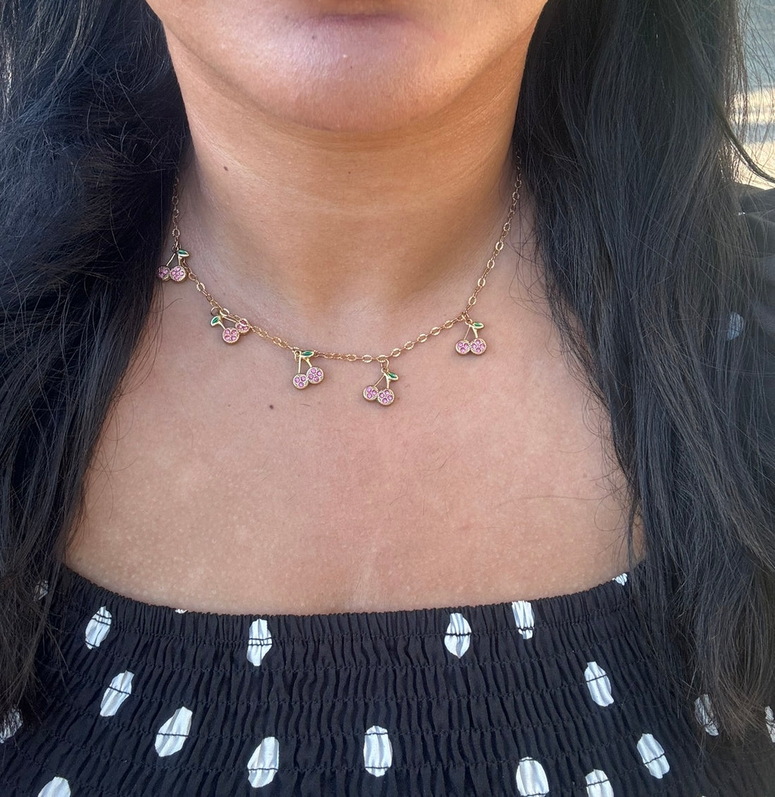 Sparkling Cherry Necklace