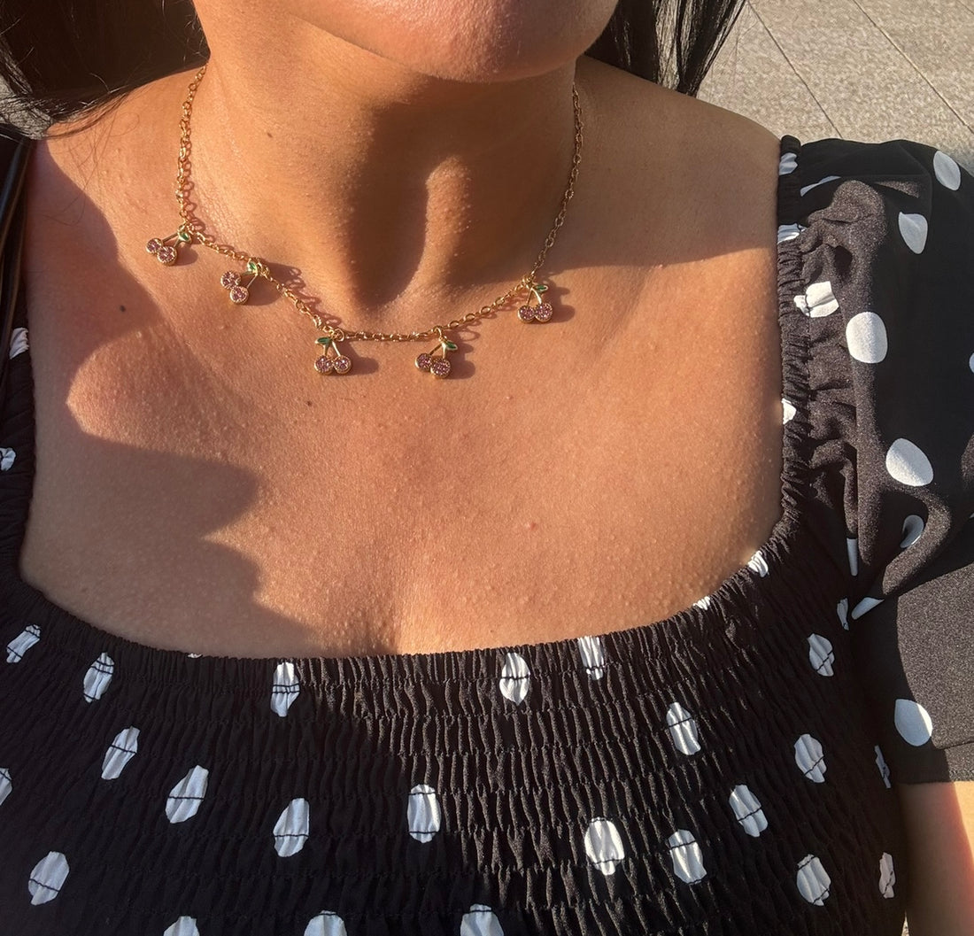 Sparkling Cherry Necklace