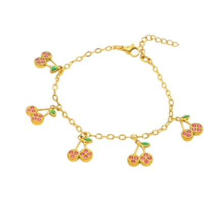 Sparkling Cherry Bracelet