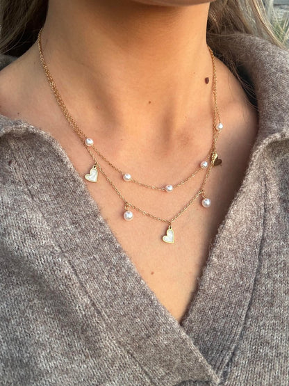 Heart and Pearls Necklace