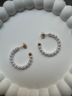 Pearl Golden Hoops