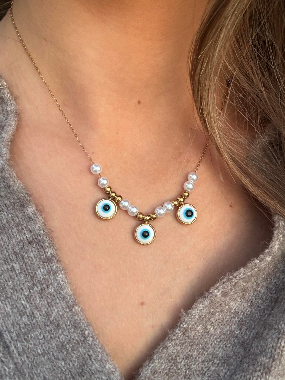 Triple Evil Eye Necklace