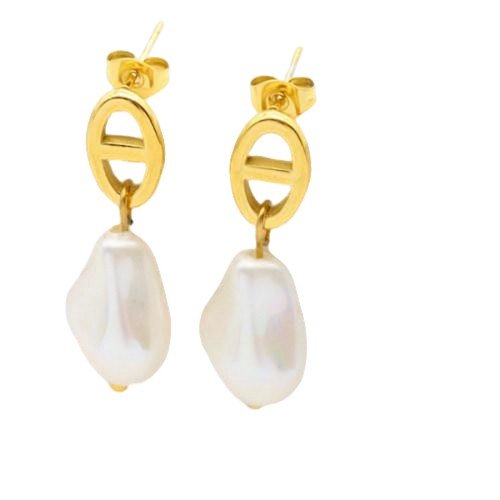 Golden Pearl Earrings