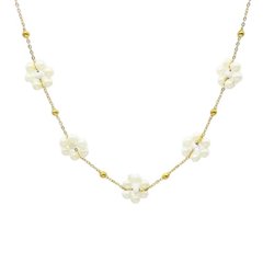 Flower White Necklace