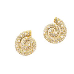 Looped Pearl Golden Earrings