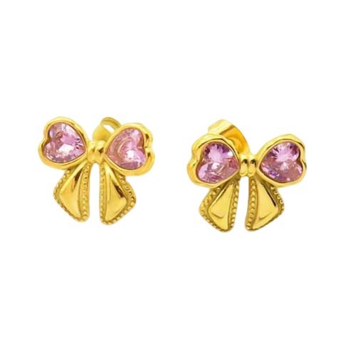 Pink Bow Earrings